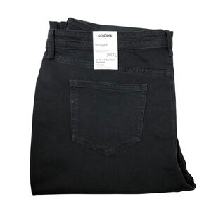 SONOMA Cotton Blend Shape Retention No Gap Waistband Straight Black Pants 24W L
